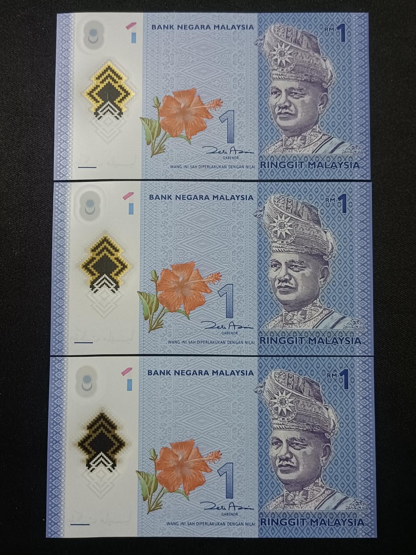 【游宝包邮场】蛇年第106期 纸钞硬币卡牌综合场[二] 马来西亚-1林吉特x3  UNC