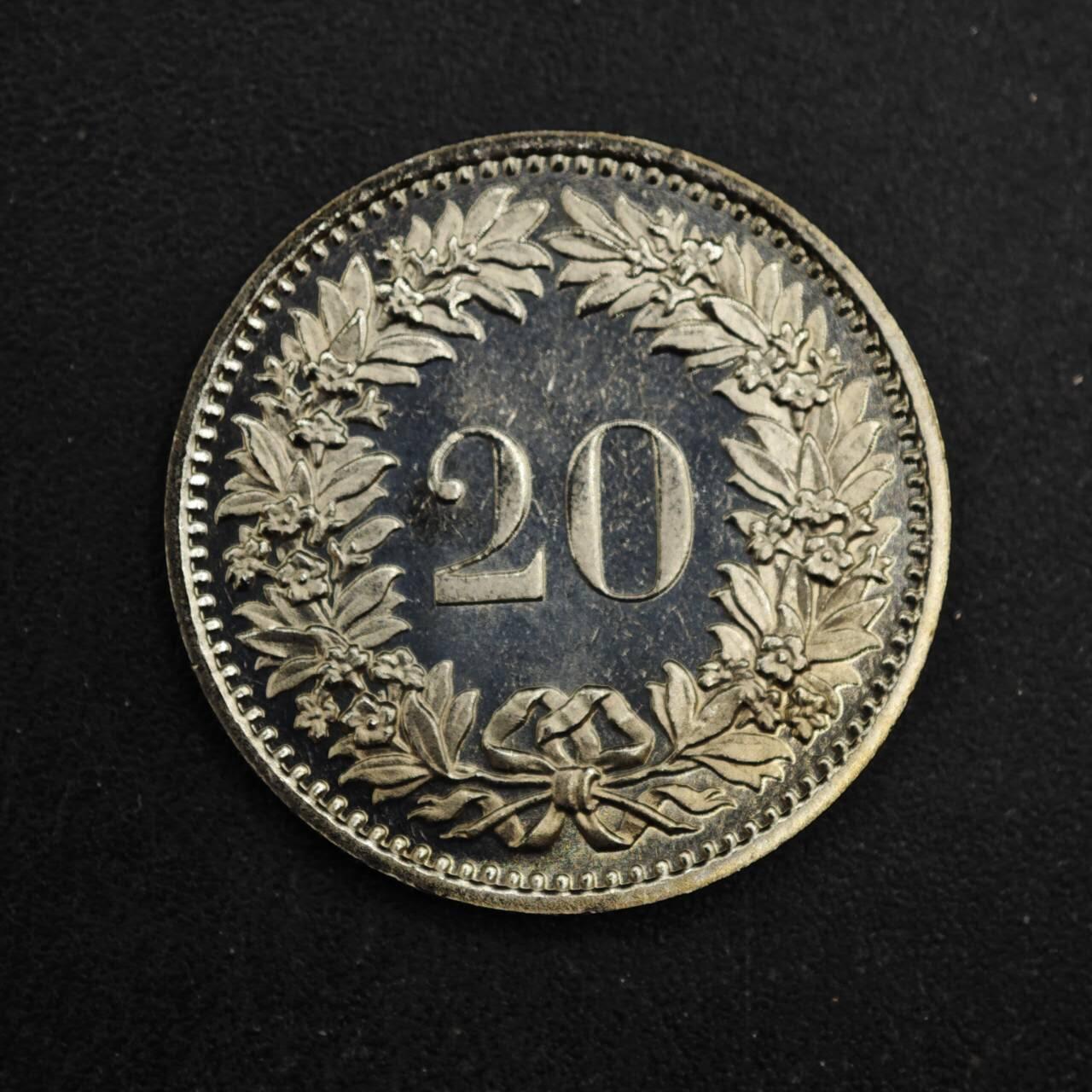 【淘币小摊】实时拍第八百四十四拍   散币场   满百包邮可预留二周 每周一统一发货   瑞士1982年20分镍币