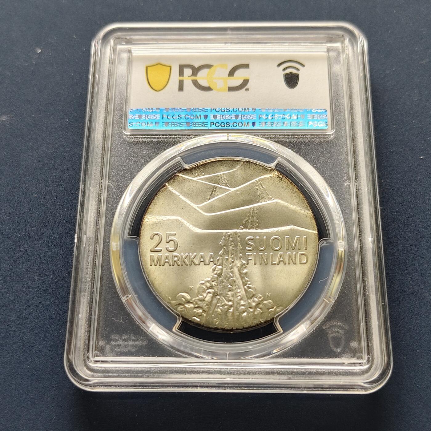 【全场包邮】纯粹捡漏拍493场 【收藏级】芬兰1978年25马克第21届北欧滑雪锦标赛银币-PCGS MS66（更高分7枚）