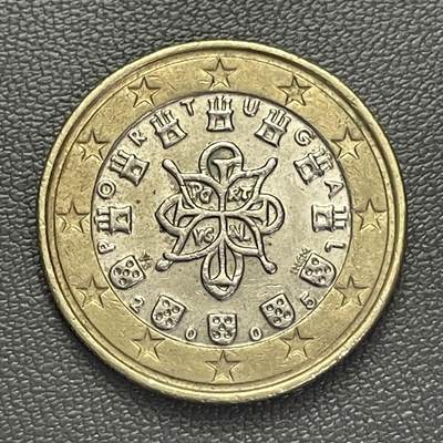 回流0110 - 葡萄牙2005年1欧元双金属币 浑天仪