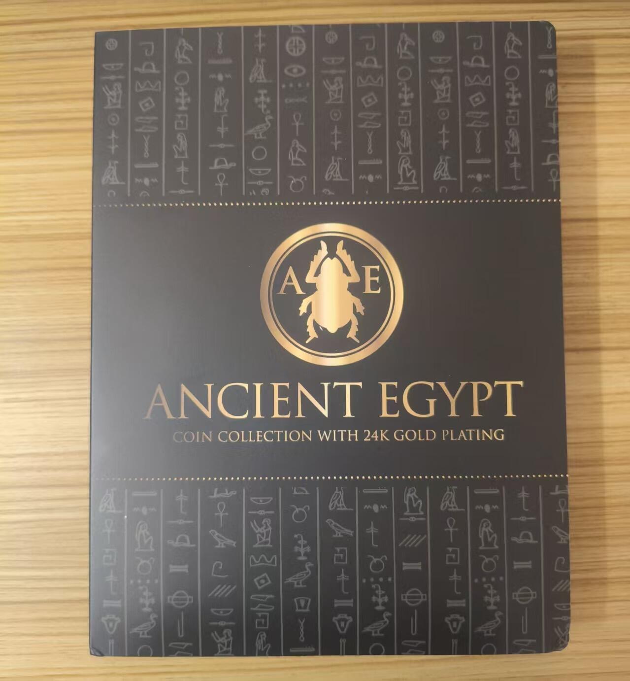 ❤️【币观天下】❤️ 第338期钱币拍卖- 2026.1.9周五晚上6点半场-长期征集拍品 所罗门2024年，古埃及文化系列(3)，(直径45mm)整体镀金、黑色钌化、完整大全套装纪念币(共12枚). 盒证全. 热门，实物超级漂亮. 国外售价500+美元