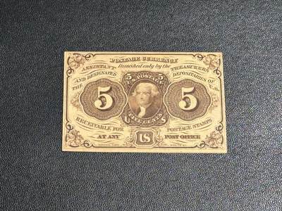 《外钞收藏家》第六百零一期（畅拍场）（本平台长期征集拍品、欢迎藏友们联系合作） - 美国1862年美分 早期邮票货币 小票幅 杰佛逊像 全新