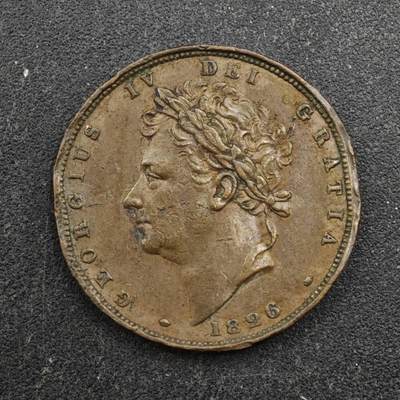 【淘币小摊】实时拍第八百四十四拍   散币场   满百包邮可预留二周 每周一统一发货   - 英国1826年乔治四世法新铜币