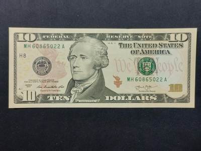 【游宝拍卖】乙巳蛇年第108期 周六集拍 - 美国-10美元【SERIES-2013 H8圣路易斯 永恒号 60865022 全新UNC】