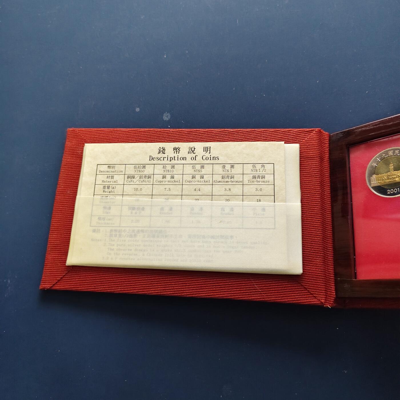 【全场包邮】纯粹捡漏拍493场 【银章】中国台湾2001年（民国90年）官方精制套币-含生肖蛇年白蛇传精制银章