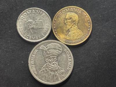 邮泉阁限时拍卖第三十九场 欧洲专场（硬币在国外。请付邮费6元。） 罗马尼亚共和国3枚