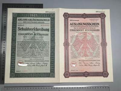 小驴勋章奖章收藏1月10日周六晚六点拍卖（珍爱和平，收藏战争，铭记历史，勿忘国耻，忠党爱国。有偿代拍，送拍规则在简介最后，参拍须阅读规则后再参拍，关系到运费包装发货时效真假辨别等关键信息，拍卖时不再发原图，看大图店主微信码在拍卖店铺介绍里） - 25年100马克债券