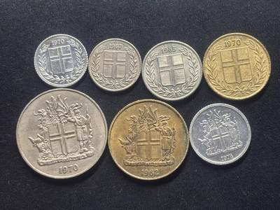 邮泉阁限时拍卖第三十九场 欧洲专场（硬币在国外。请付邮费6元。） - 冰岛6枚