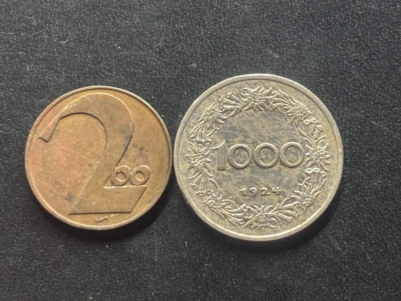 邮泉阁限时拍卖第三十九场 欧洲专场（硬币在国外。请付邮费6元。） 奥地利第一共和国（皇冠）2枚