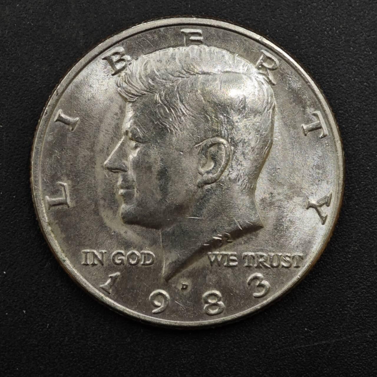 【淘币小摊】实时拍第八百四十四拍   散币场   满百包邮可预留二周 每周一统一发货   美国1983年肯尼迪半美元