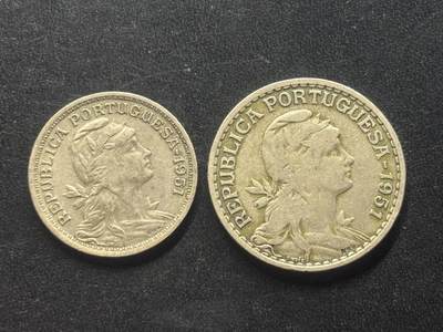 邮泉阁限时拍卖第三十九场 欧洲专场（硬币在国外。请付邮费6元。） - 葡萄牙1951年2枚