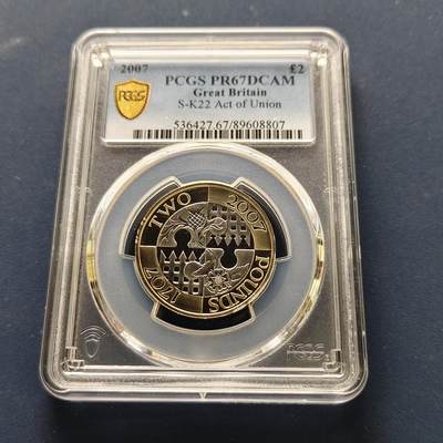 【全场包邮】纯粹捡漏拍493场 - 【收藏级】英国2007年2镑联合法案300周年精制双色纪念币-PCGS PR67 DCAM（更高分仅4枚）