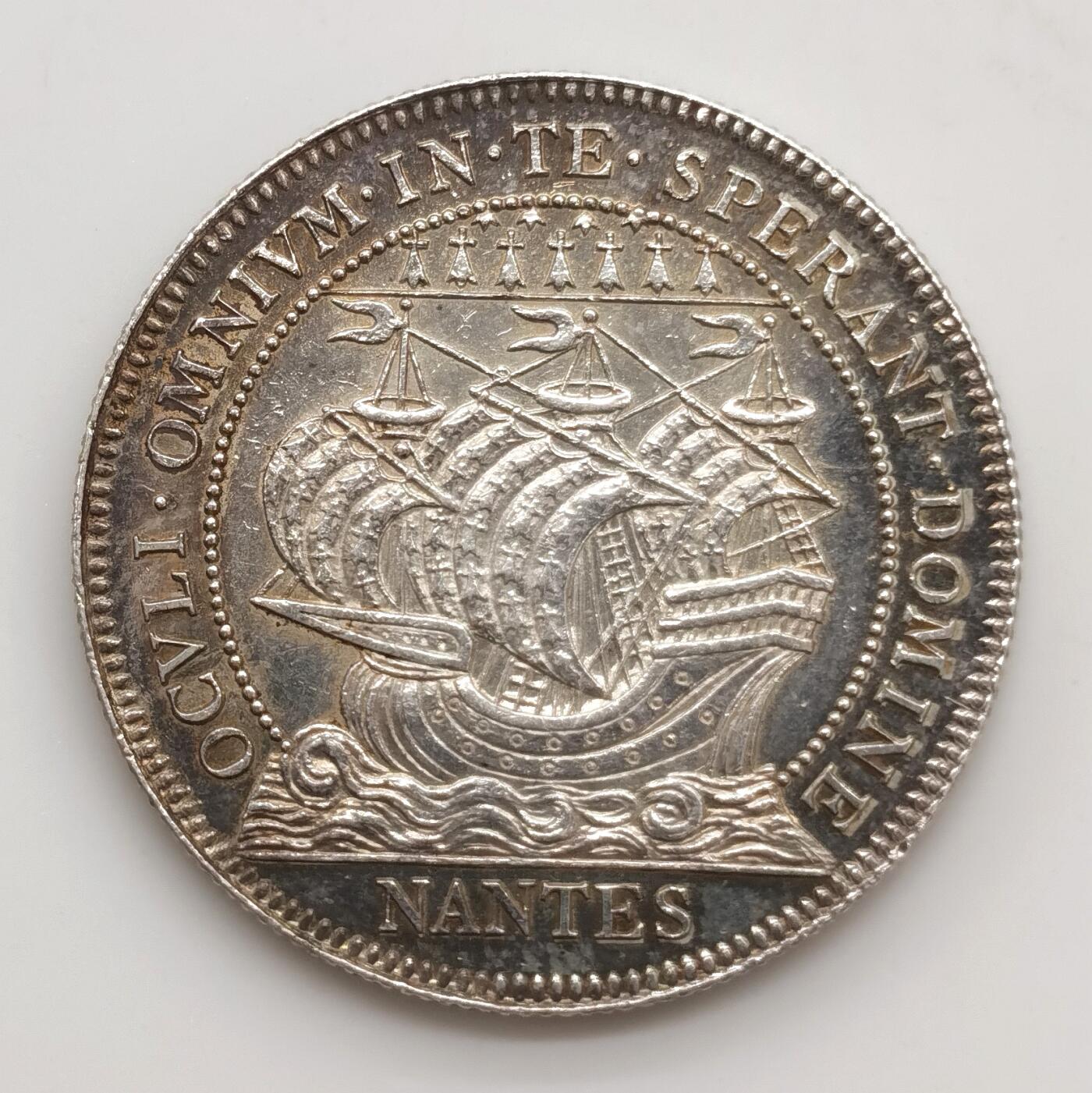 博洋堂世界钱币拍卖第156期（全场包邮） 19世纪末20世纪初法国南特商会银代币，近未流通品相，黄油转光