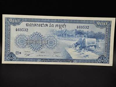 【淘币小摊】限时拍第八百四十六拍  纸币场  满百包邮可预留两周  周一统一发货  - 柬埔寨100瑞尔纸币