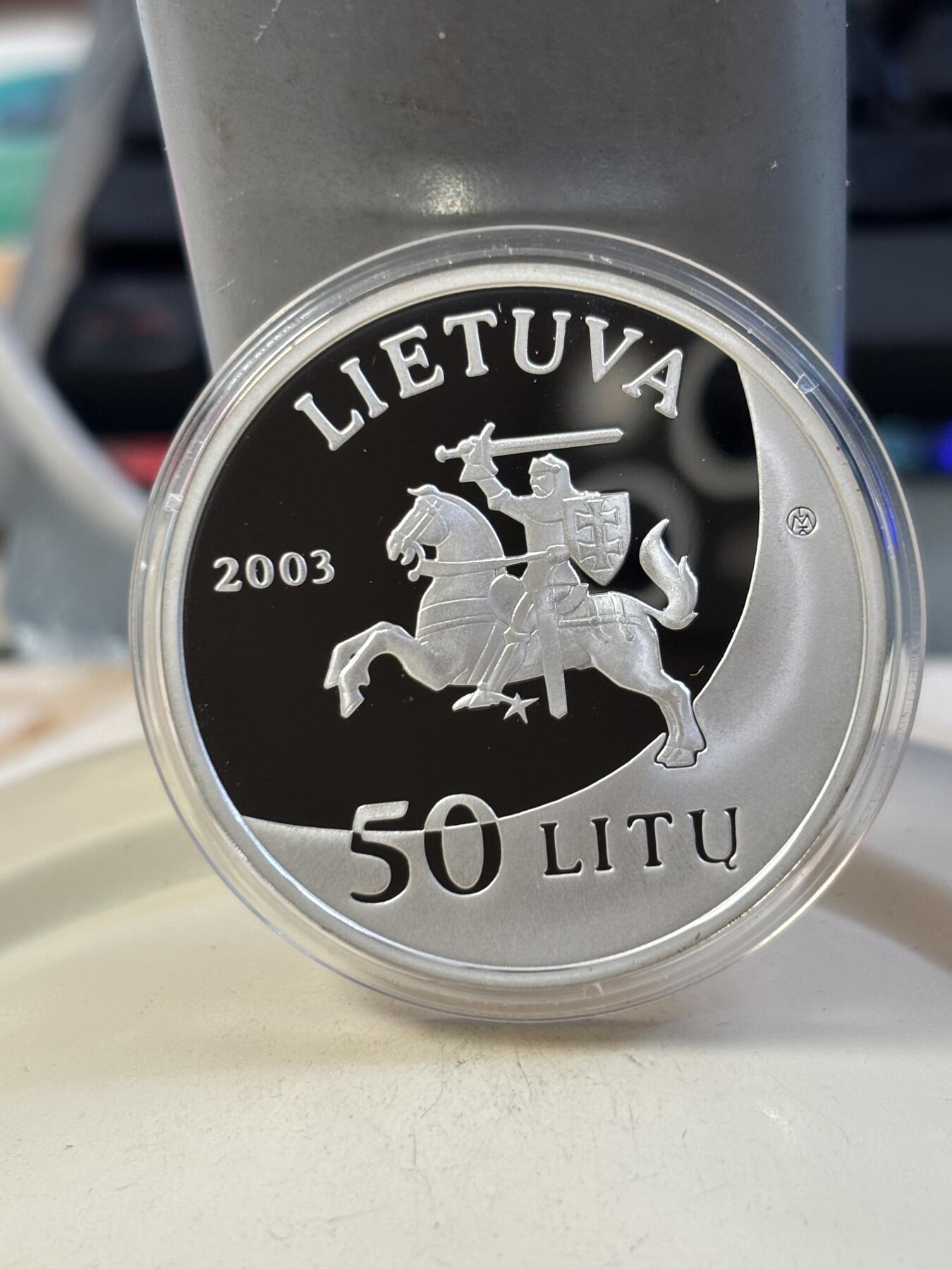 第187期拍卖 立陶宛2003年发行2004年雅典奥运自行车纪念银币，925银28.28克，发行2000枚