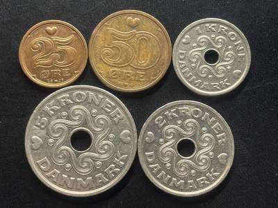 邮泉阁限时拍卖第三十九场 欧洲专场（硬币在国外。请付邮费6元。） - 丹麦玛格丽特二世女王1989-2024年5枚