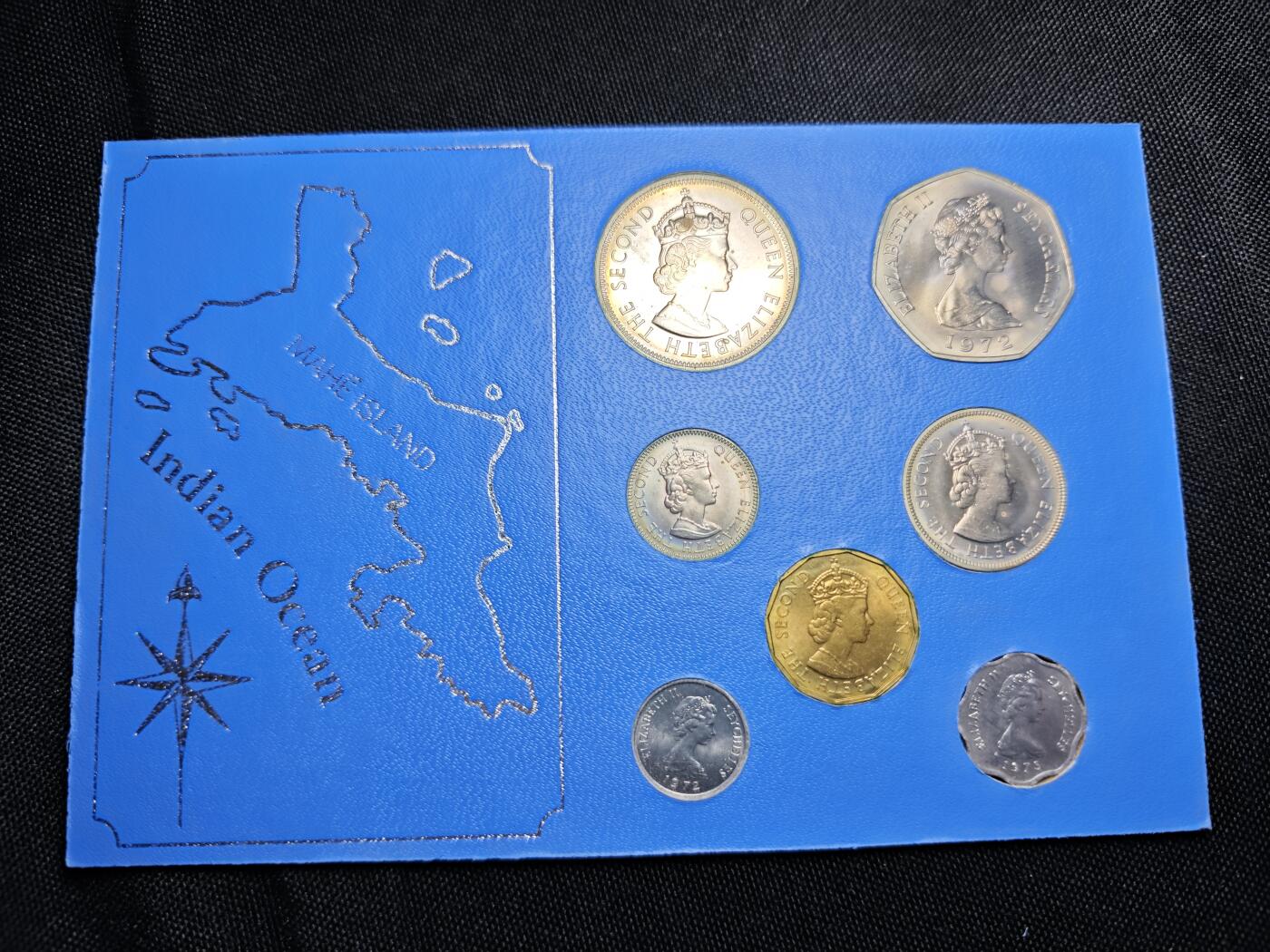 KK钱币收藏小铺  第400期  百期特拍（四拍之四）2月预留时间 周末发货  1972英属塞舌尔大小面值清年一套 好品！