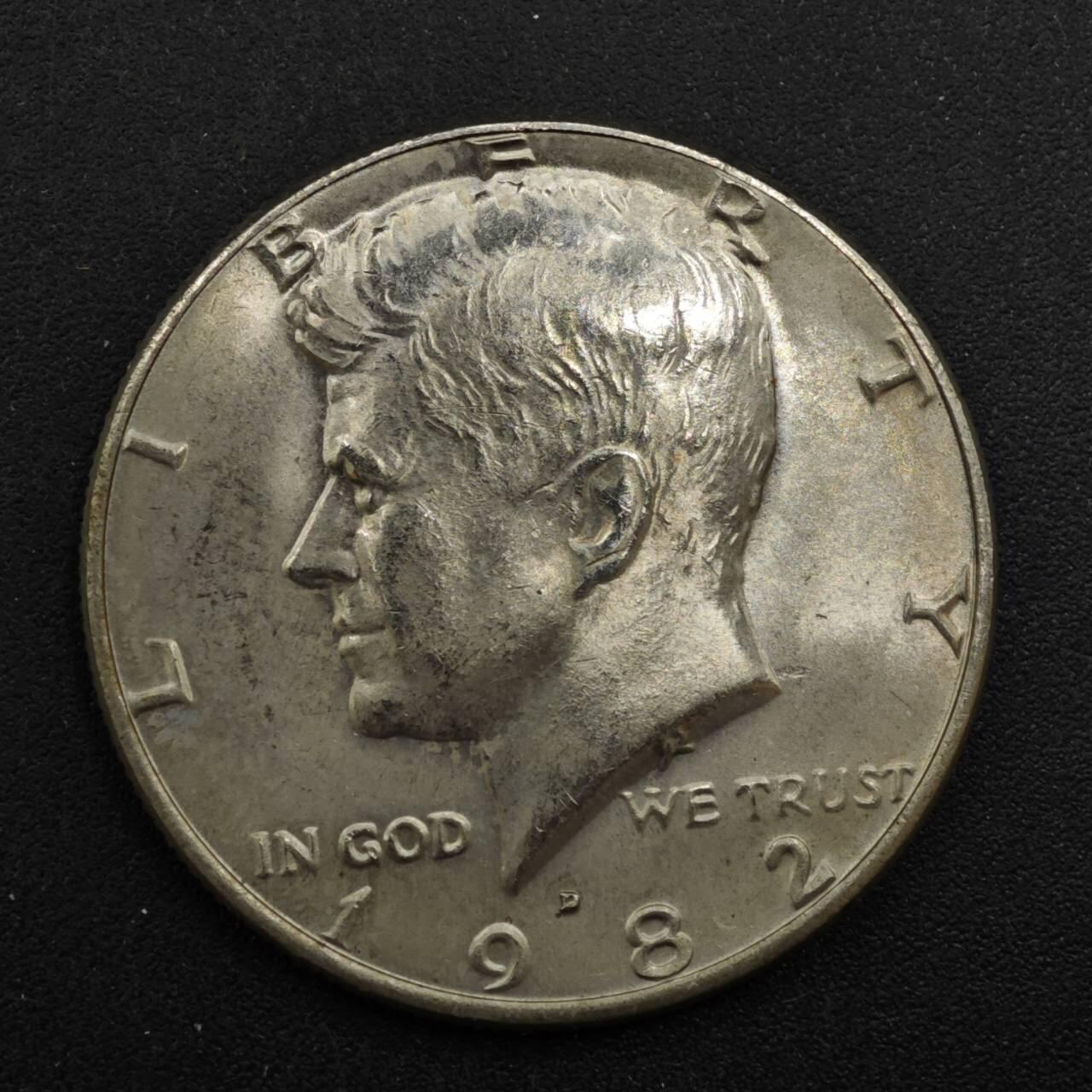 【淘币小摊】实时拍第八百四十四拍   散币场   满百包邮可预留二周 每周一统一发货   美国1982年肯尼迪半美元