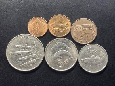 邮泉阁限时拍卖第三十九场 欧洲专场（硬币在国外。请付邮费6元。） 冰岛1981-2024年6枚