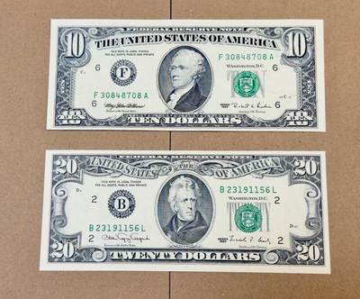 【礼羽收藏】🌏世界钱币拍卖第119期 - 90-95年小头版10-20美元unc品相