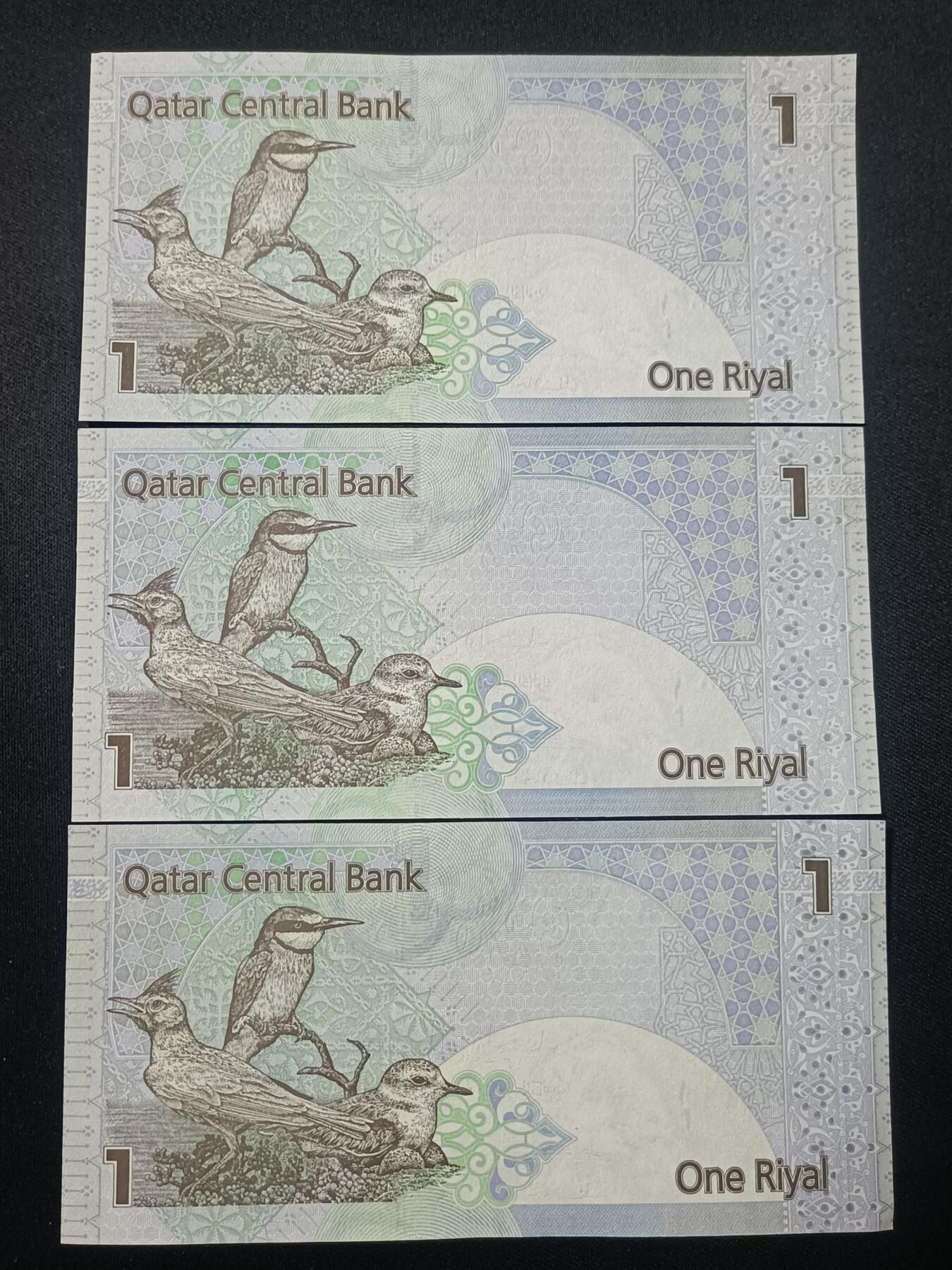 【游宝包邮场】蛇年第106期 纸钞硬币卡牌综合场[二] 卡塔尔-1里亚尔x3  UNC