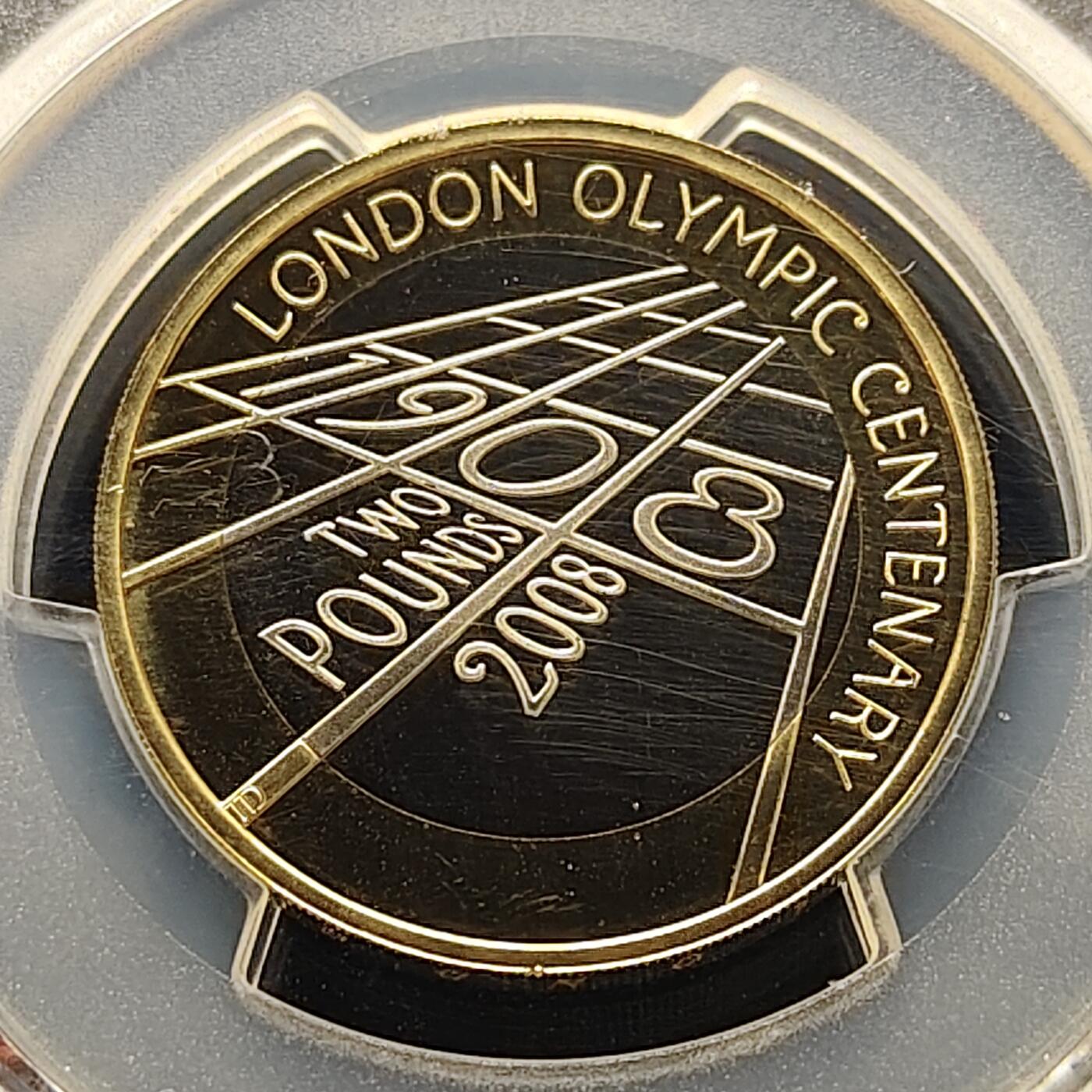 【全场包邮】纯粹捡漏拍493场 【收藏级·亚军分】英国2008年2镑1908年第四届奥运会100周年精制双色纪念币-PCGS PR69 DCAM（更高分仅1枚）