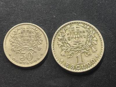 邮泉阁限时拍卖第三十九场 欧洲专场（硬币在国外。请付邮费6元。） 葡萄牙1951年2枚