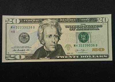 【游宝拍卖】乙巳蛇年第108期 周六集拍 - 美国-20美元【SERIES-2013 H8圣路易斯 永恒号 32239038 全新UNC】