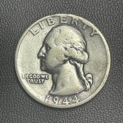 回流0110 - 美国1944年1/4元银币 华盛顿总统 6.25克90%银