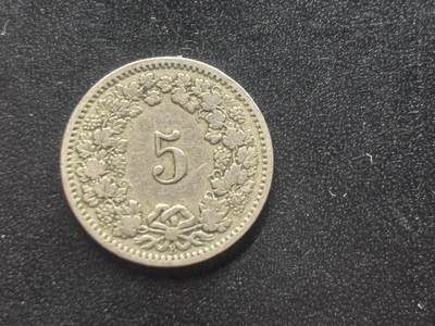 邮泉阁限时拍卖第三十九场 欧洲专场（硬币在国外。请付邮费6元。） 瑞士1914年5拉彭