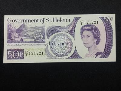 【游宝拍卖】乙巳蛇年第108期 周六集拍 - 圣赫勒拿-50便士【1979年 数二靓号V/1 121221 全新UNC】