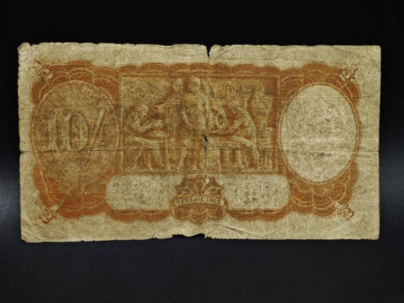 【淘币小摊】限时拍第八百四十五拍  纸币场  满百包邮可预留两周  周一统一发货  澳大利亚乔治六世十先令纸币【有折】