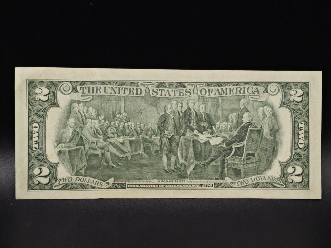 【淘币小摊】限时拍第八百四十五拍  纸币场  满百包邮可预留两周  周一统一发货  美国1976年2美元纸币【有折】