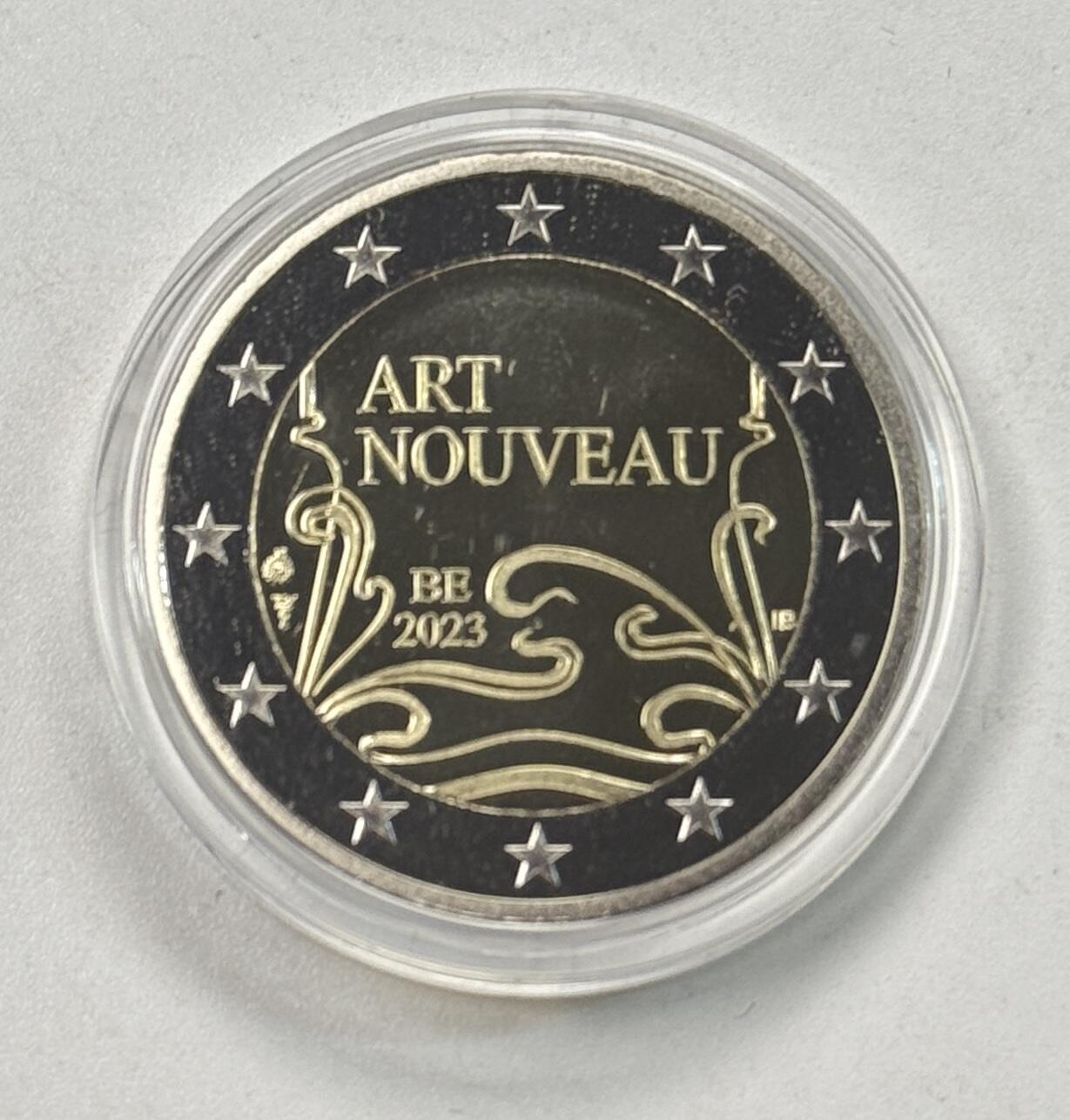 S&S Numismatic世界钱币-拍卖 第118期  比利时2023年 布鲁塞尔新艺术运动 2欧元双色精制纪念币 盒证齐全