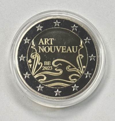 S&S Numismatic世界钱币-拍卖 第118期  - 比利时2023年 布鲁塞尔新艺术运动 2欧元双色精制纪念币 盒证齐全
