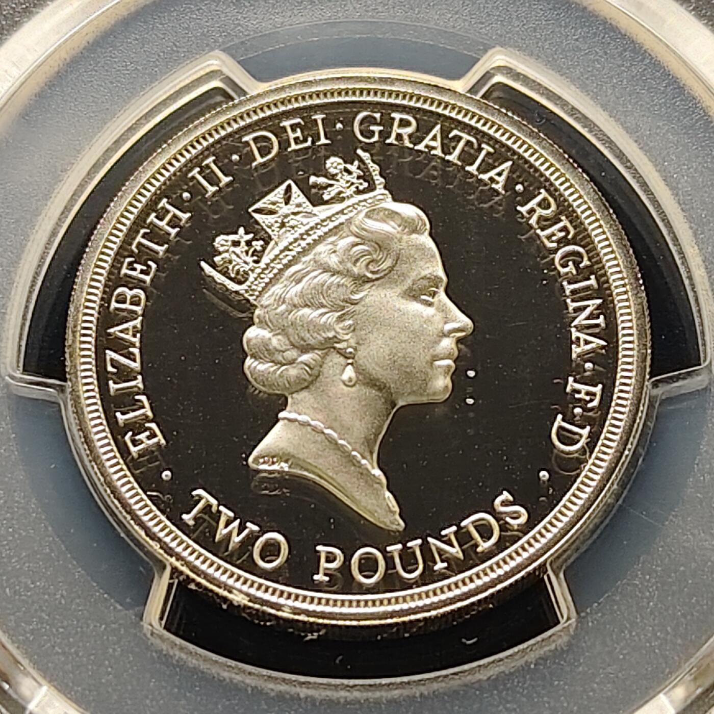 【全场包邮】纯粹捡漏拍493场 【收藏级·冠军分】英国1986年2镑爱丁堡英联邦运动会精制纪念银币-PCGS PR69 DCAM 