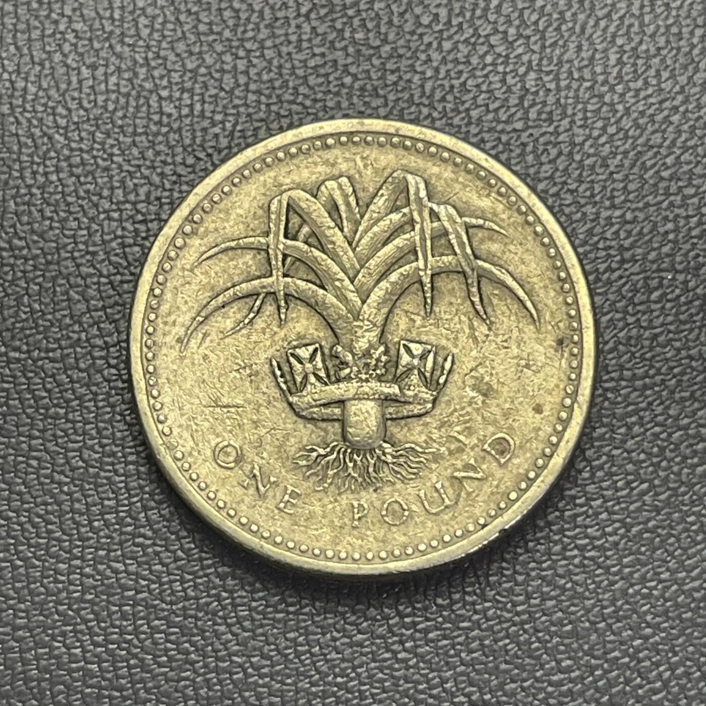 回流0110 英国1985年1英镑黄铜加厚硬币 威尔士韭