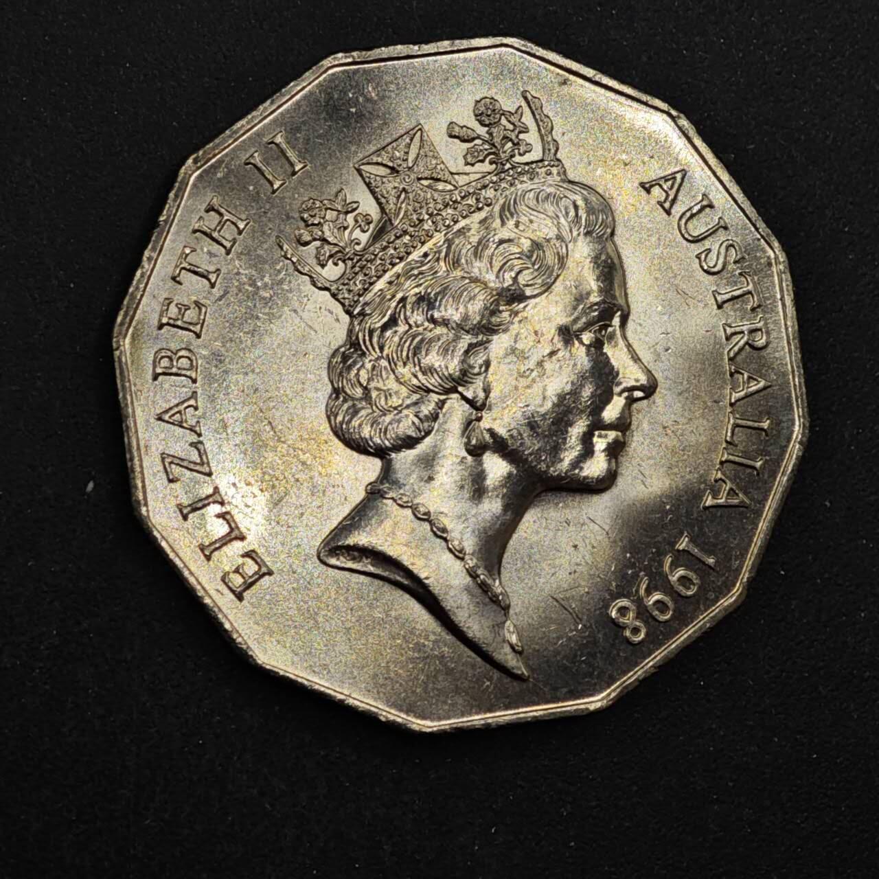 【淘币小摊】实时拍第八百四十四拍   散币场   满百包邮可预留二周 每周一统一发货   澳大利亚1998年巴斯海峡50分纪念币