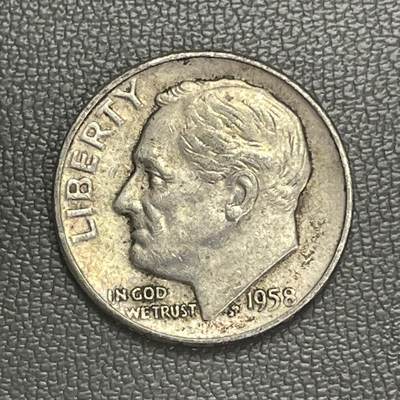 回流0110 - 美国1958年10分银币 罗斯福总统 2.5克90%银