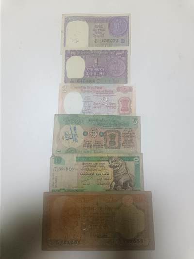 【20260113】非全新纸币和硬币第324场 - 亚洲国家6张纸币，有裂缝和字迹