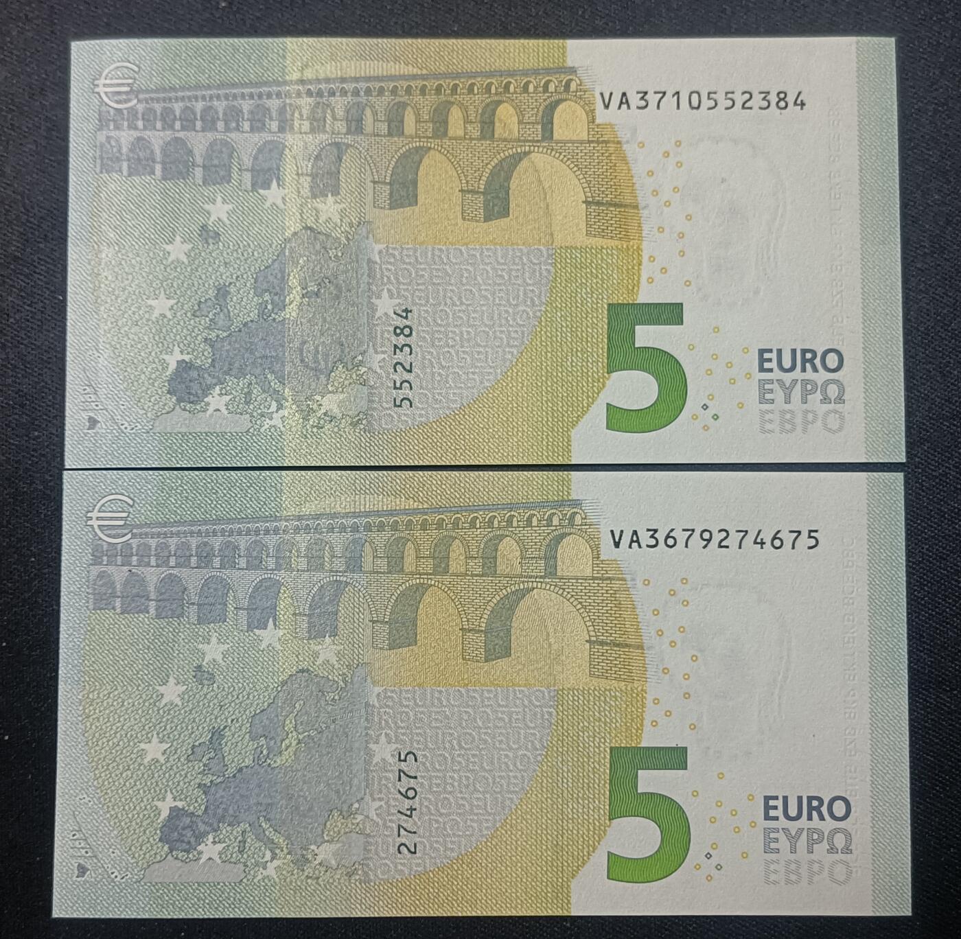 【游宝包邮场】蛇年第106期 纸钞硬币卡牌综合场[二] 欧盟-5欧元x2 2013版UNC