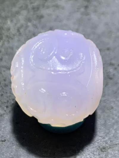 稀有紫罗兰高冰荧光润料玛瑙2.0随形回纹珠一颗 - 稀有紫罗兰高冰荧光润料玛瑙2.0随形回纹珠一颗