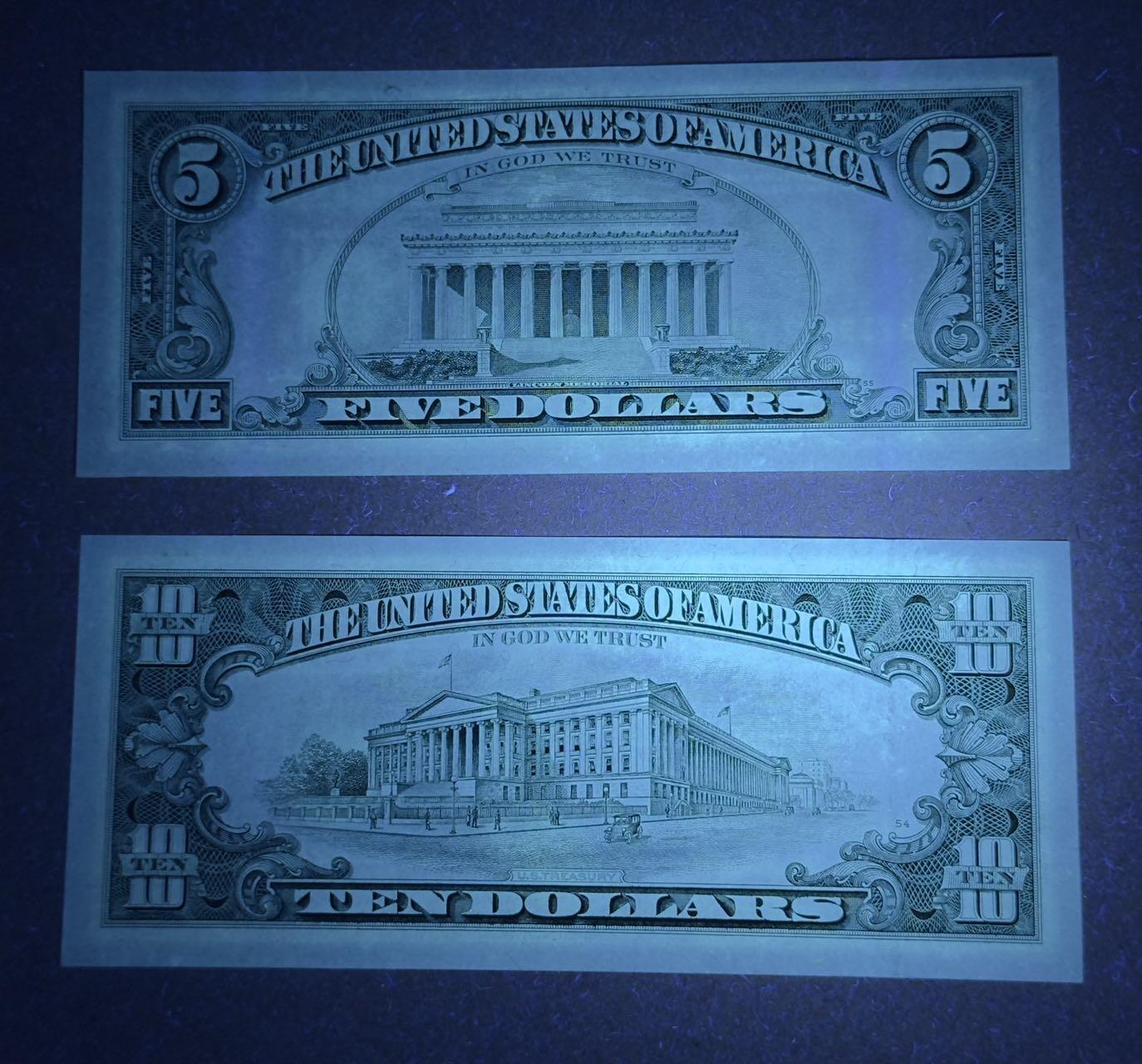 【礼羽收藏】🌏世界钱币拍卖第119期 95年小头版5-10美元两张unc品相