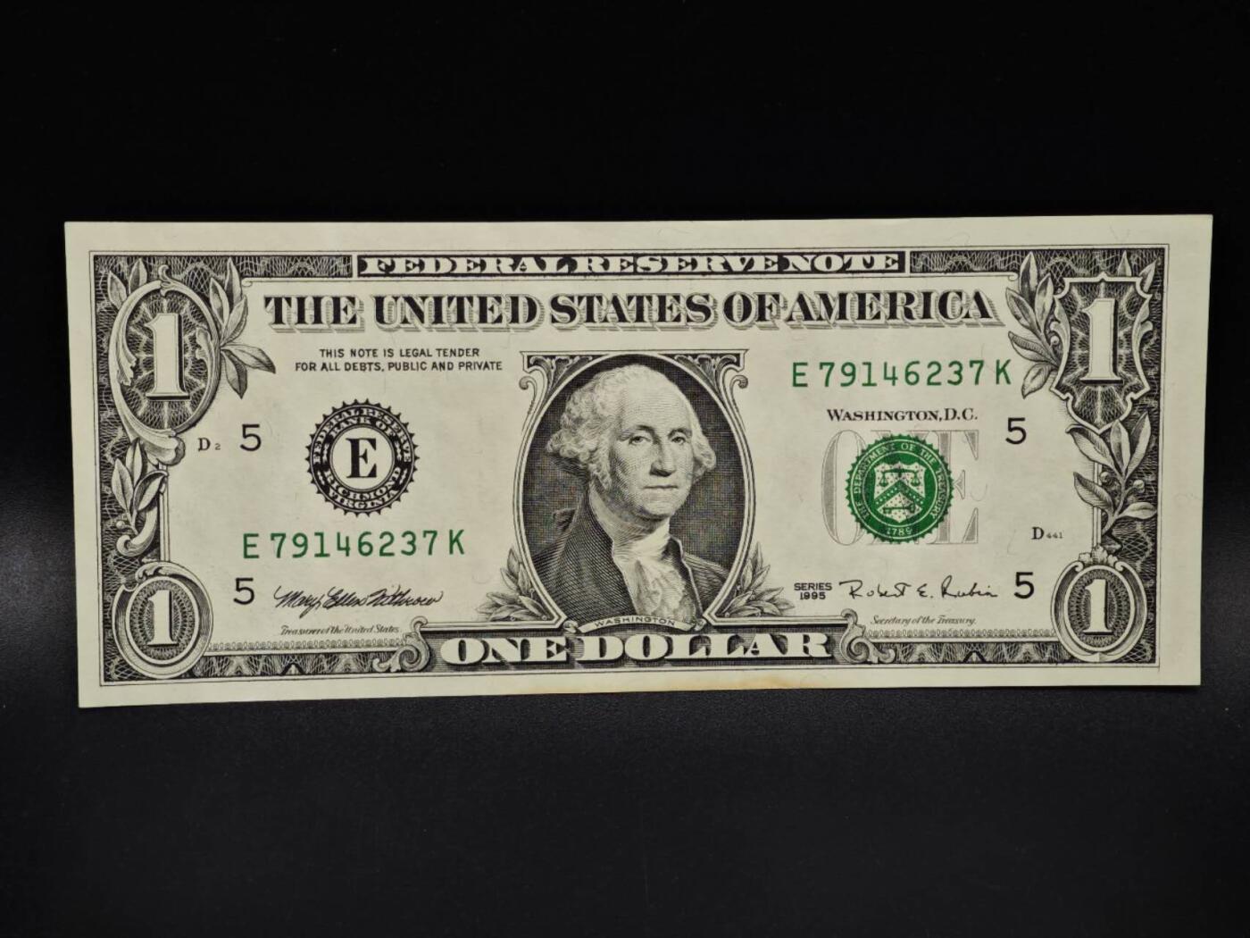 【淘币小摊】限时拍第八百四十五拍  纸币场  满百包邮可预留两周  周一统一发货  美国1995年1美元纸币