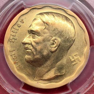 凡希社世界钱币微拍第三百十八期 - 荐！1933德国元首像与勃兰登堡门“100马克”纪念金章PCGS-UNCD视频参考