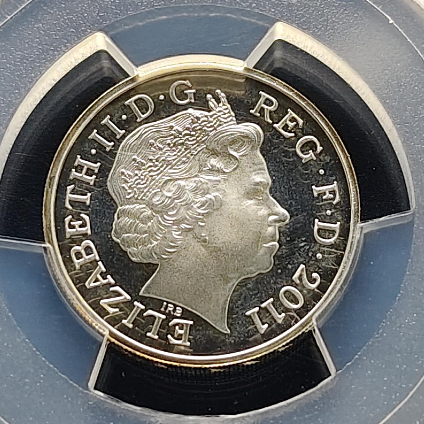 【全场包邮】纯粹捡漏拍493场 【收藏级·亚军分】英国2011年1镑首府系列威尔士加的夫精制纪念币-PCGS PR68 DCAM（更高分8枚）