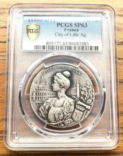 凡希社世界钱币微拍第三百十八期 - 1880法国里尔市纪念银章PCGS-SP63