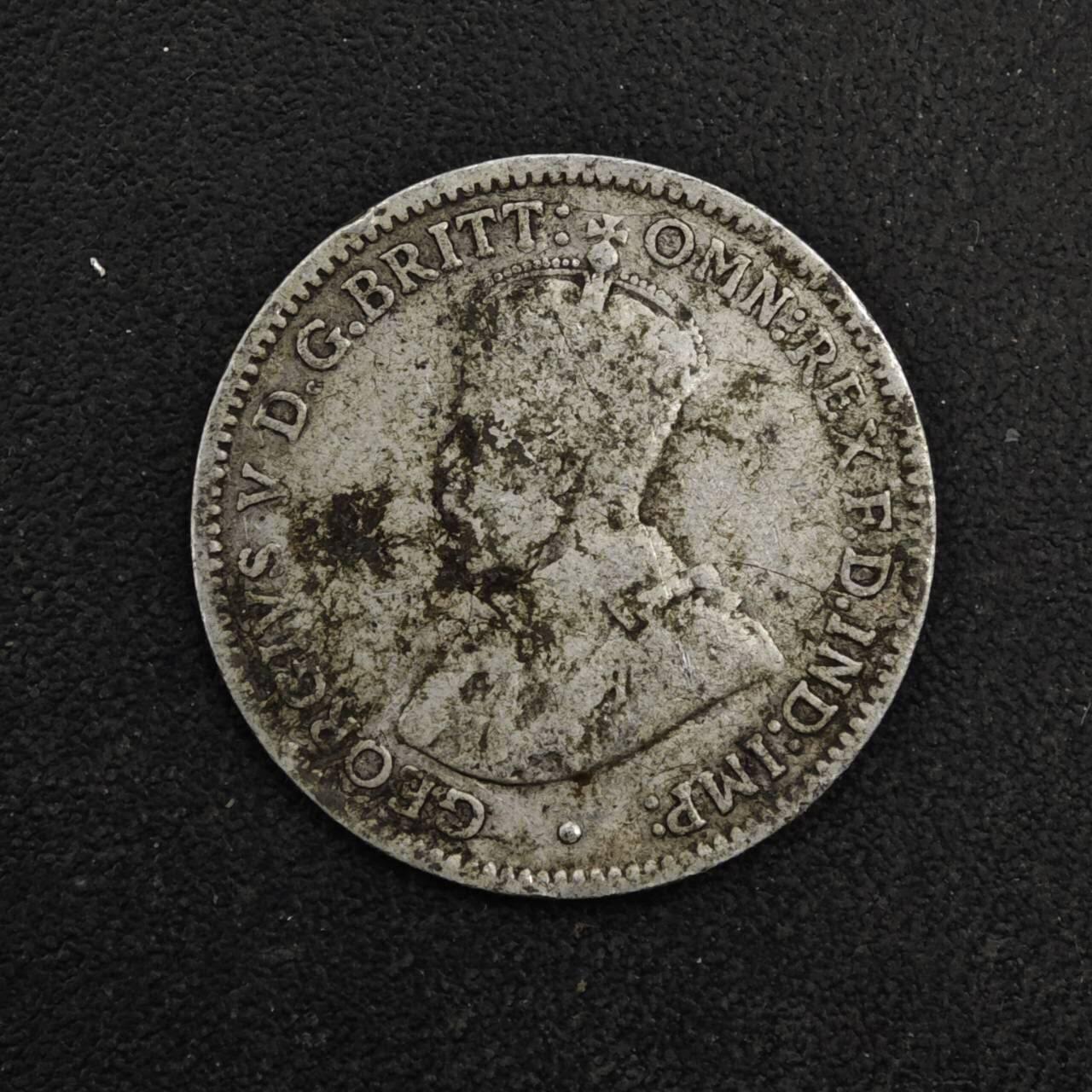 【淘币小摊】实时拍第八百四十八拍   散币银币场   满百包邮可预留二周 每周一统一发货   澳大利亚1912年乔治五世3便士银币