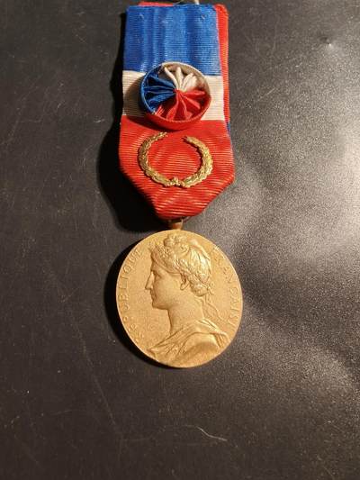 老王徽章第176期 - 法国金级劳工奖章   1953年   950银镀金    13.6g