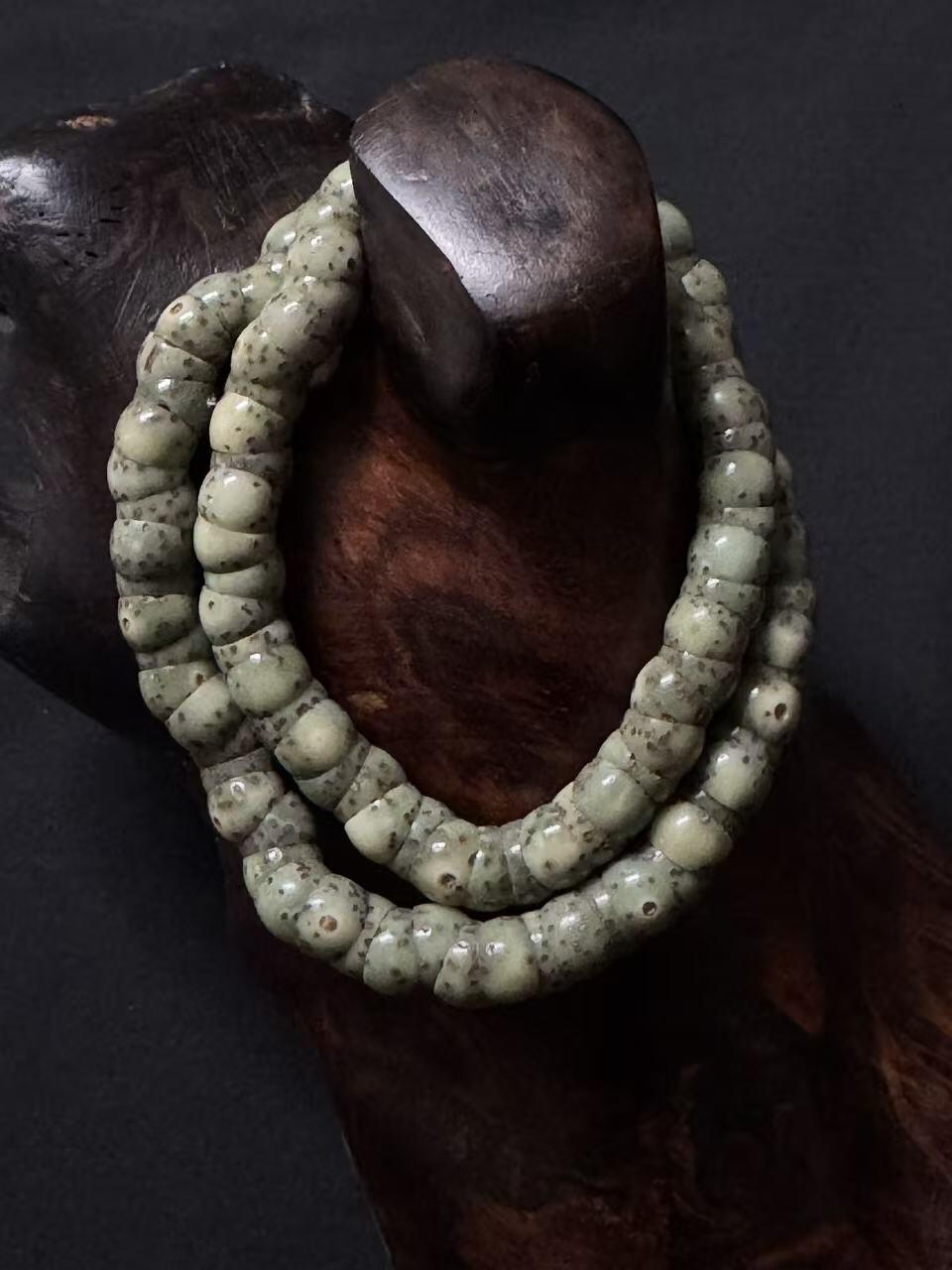 零元拍：超润超可爱绿幽灵原生态星月菩提 石玉小肠6MM